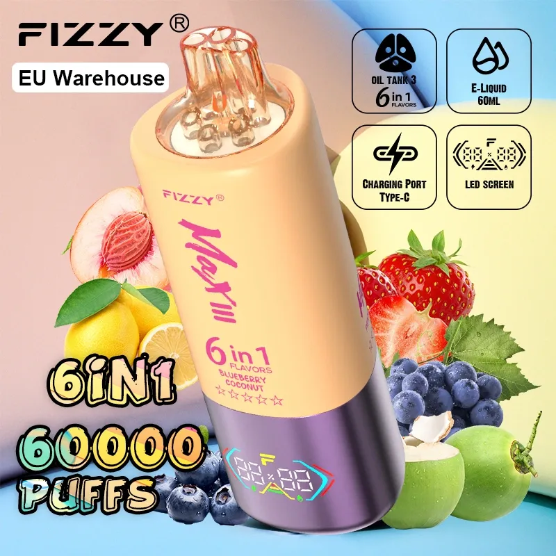 Fizzy 60000 Puffs Puff 60k 6 في 1 نكهات يمكن التخلص منها